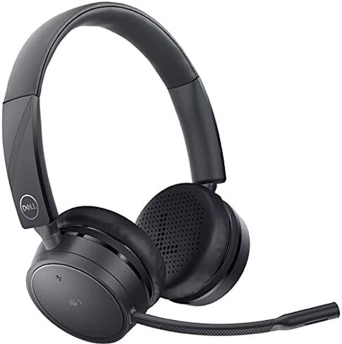 Dell Pro Wireless Headset - WL5022, Control Panel on Headset Includes Call Control, Adjustable Leatherette Headband, Leatherette Earpads, USB Dongle, Adjustable Boom Mic - Black in Saudi Arabia