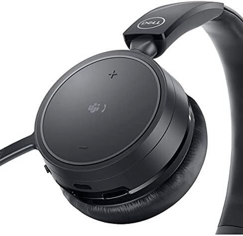 Dell Pro Wireless Headset - WL5022, Control Panel on Headset Includes Call Control, Adjustable Leatherette Headband, Leatherette Earpads, USB Dongle, Adjustable Boom Mic - Black in Saudi Arabia