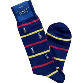Polo Ralph Lauren Men's Dress Socks Striped Pony Navy Blue in Saudi Arabia