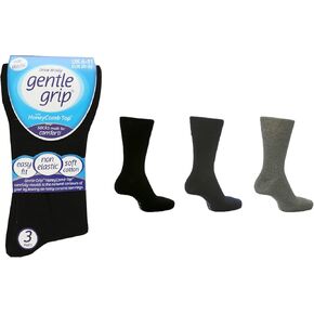 6 Pairs Sockshop Men's Gentle Grip Socks 12-15 US BIGFOOT Black, Navy Gray in Saudi Arabia