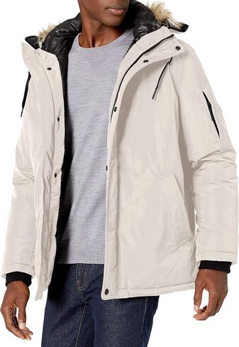 Calvin Klein Men's Classic Parka Jacket with Faux Fur Hood in Saudi Arabia