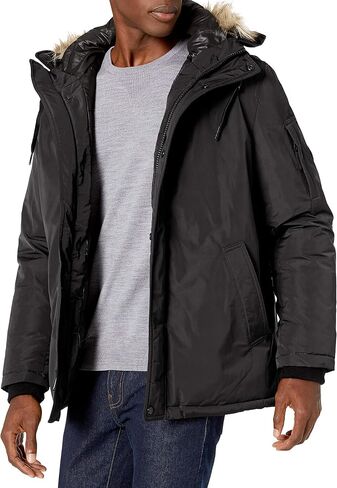 Calvin Klein Men's Classic Parka Jacket with Faux Fur Hood in Saudi Arabia