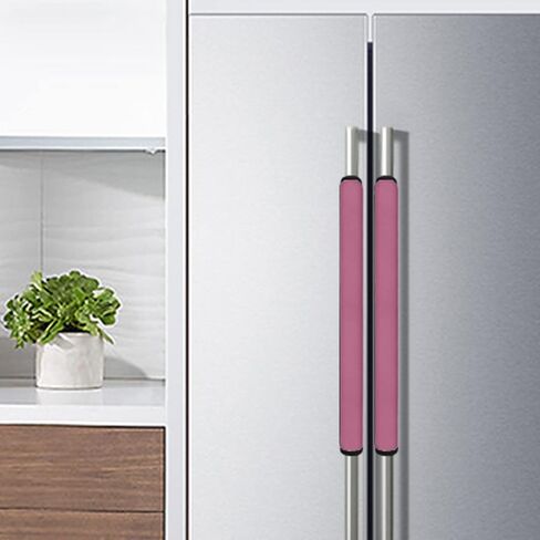 Horeset Set of 2 Pink Refrigerator Door Handle Covers Kitchen Appliance Gloves Fridge Dishwasher Door Cloth Protector,Keep Off Smudge & Fingerprint Drip in Saudi Arabia