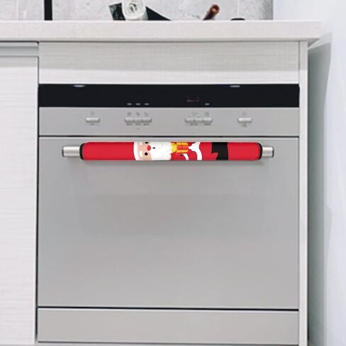 Kuiaobaty Santa Claus Print Refrigertor Handle Cover Kitchen Appliance Handle Covers, and Washable,Christmas Decoration,Pack of 2 in Saudi Arabia