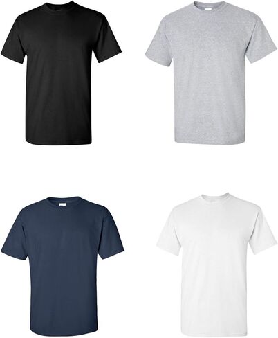 Gildan Men's Heavy Cotton Adult T-Shirt, 4-Pack, Navy/Black/Sportsgrey/White (X-Large, Navy/Black/Sportsgrey/White) in Saudi Arabia