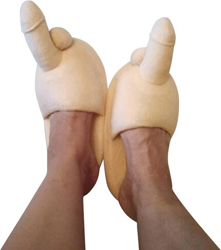 Funny Couples Plush Slipper Novelty Gag Gift, Indoor Flat Winter Furry Slippers for Women Men Shoes Anti Slip Soft Cute House Slippers in Saudi Arabia