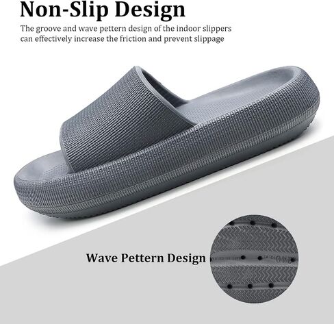 Cloud Slippers for Men and Women Pillow House Slides Non-Slip Sole Open Toe Quick Drying Bathroom Slippers with Thicken Sole Indoor and Outdoor in Saudi Arabia