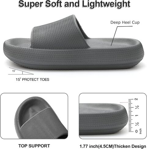 Cloud Slippers for Men and Women Pillow House Slides Non-Slip Sole Open Toe Quick Drying Bathroom Slippers with Thicken Sole Indoor and Outdoor in Saudi Arabia