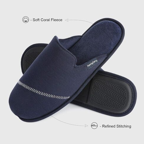 FamilyFairy Men’s Comfy Cozy Scuff Slippers Slip On House Shoes with Memory Foam for Indoor Outdoor in Saudi Arabia