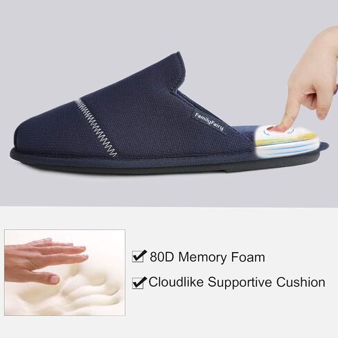 FamilyFairy Men’s Comfy Cozy Scuff Slippers Slip On House Shoes with Memory Foam for Indoor Outdoor in Saudi Arabia