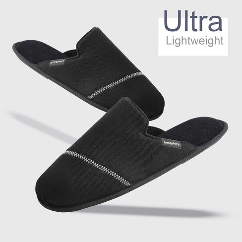 FamilyFairy Men’s Comfy Cozy Scuff Slippers Slip On House Shoes with Memory Foam for Indoor Outdoor in Kuwait