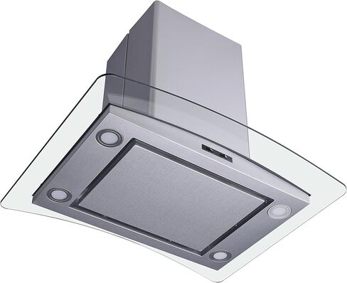 Winflo 30 In. Convertible Stainless Steel Glass Island Range Hood with Mesh Filter and Stainless Steel Panel in Saudi Arabia