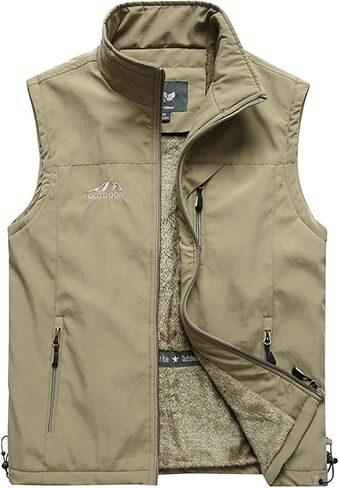 Fuwenni Men's Casual Outdoor Work Safari Fishing Travel Photo Fleece Vest Jacket in Saudi Arabia