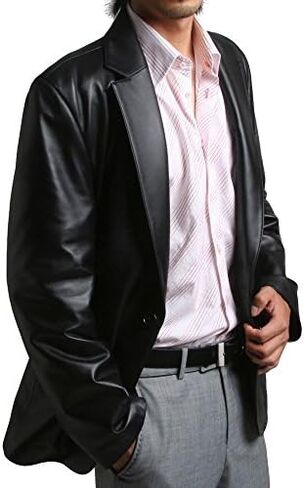 Leather Stash Men's Leather Blazer Genuine Soft Lambskin Two Button Coat LB015 in Saudi Arabia