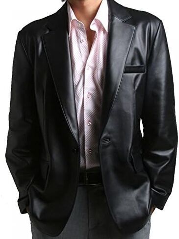 Leather Stash Men's Leather Blazer Genuine Soft Lambskin Two Button Coat LB015 in Saudi Arabia
