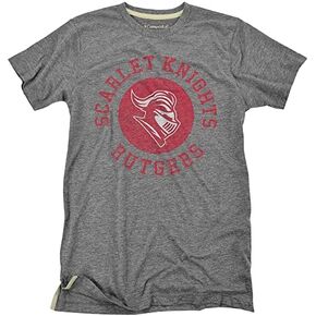 Rutgers University Classic Retro Stamp Logo Unisex Adult Heather Slim Fit T Shirt in Saudi Arabia