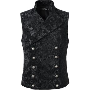 DarcChic Mens Tapestry Double-breasted Vest Waistcoat Gothic Aristocrat Steampunk Victorian in Saudi Arabia