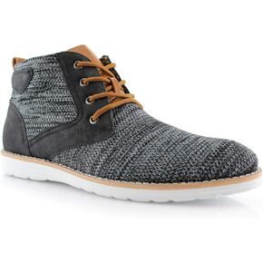 Polar Fox Mens Colbert MPX506059 Wingtip Memory Foam Mid-Top Sneaker Knitted Perforated Casual Chukka Boots in Kuwait