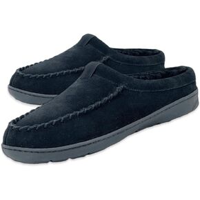 Clarks Men's Open Back Suede Sherpa Lined Clog Slippers, JMH2062 - Indoor/Outdoor Slip-Ons - Comfy & Durable Slides with Soft Plush Lining Cushioned Footbed & Gripped Rubber Outsoles