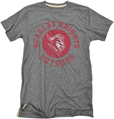 Rutgers University Classic Retro Stamp Logo Unisex Adult Heather Slim Fit T Shirt in Saudi Arabia