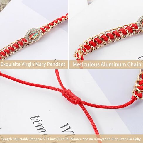 12Pcs Virgin Mary Bracelet，San judas tadeo Bracelet Handmade Virgen de guadalupe Medal Adjustable String Bracelets Religious Prayer Jewelry Gift For Women Men Girls in Saudi Arabia