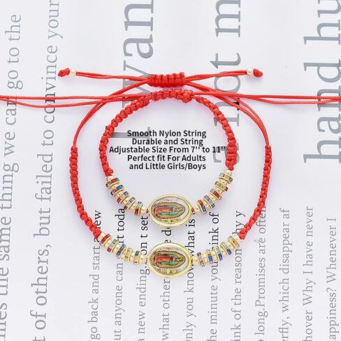 12Pcs Virgin Mary Bracelet，San judas tadeo Bracelet Handmade Virgen de guadalupe Medal Adjustable String Bracelets Religious Prayer Jewelry Gift For Women Men Girls in Saudi Arabia