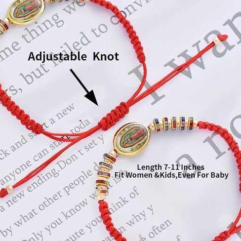 12Pcs Virgin Mary Bracelet，San judas tadeo Bracelet Handmade Virgen de guadalupe Medal Adjustable String Bracelets Religious Prayer Jewelry Gift For Women Men Girls in Saudi Arabia