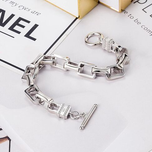 Punk Men & Woman Solid Silver Bracelet Jewelry 925 Sterling Silver Rolo Chain 10MM 7 "8" 9 "10" Charm Lock Bangle Hip Hop Accessories in Saudi Arabia