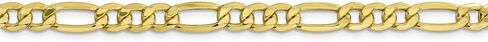 Sonia Jewels 10k Yellow Gold 6mm Semi-Solid Figaro Chain Necklace - with Secure Lobster Lock Clasp in Saudi Arabia
