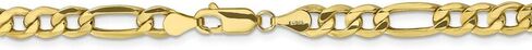 Sonia Jewels 10k Yellow Gold 6mm Semi-Solid Figaro Chain Necklace - with Secure Lobster Lock Clasp in Saudi Arabia