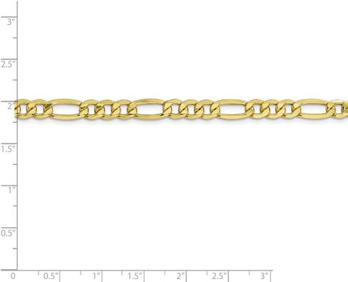 Sonia Jewels 10k Yellow Gold 6mm Semi-Solid Figaro Chain Necklace - with Secure Lobster Lock Clasp in Saudi Arabia
