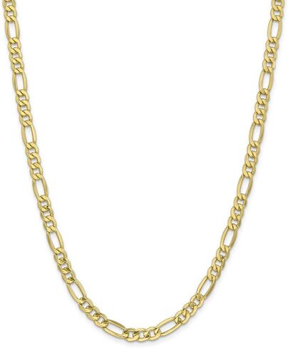 Sonia Jewels 10k Yellow Gold 6mm Semi-Solid Figaro Chain Necklace - with Secure Lobster Lock Clasp in Saudi Arabia