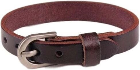 ForeverGiftsusa Free Engraving - Genuine Dark Brown Leather Bracelet with Buckle in Saudi Arabia