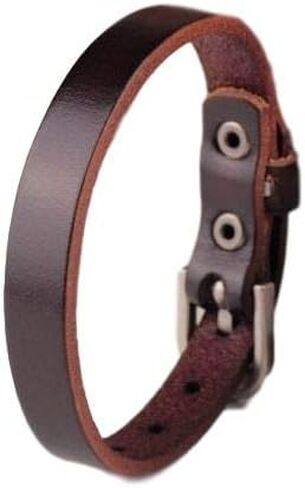 ForeverGiftsusa Free Engraving - Genuine Dark Brown Leather Bracelet with Buckle in Saudi Arabia