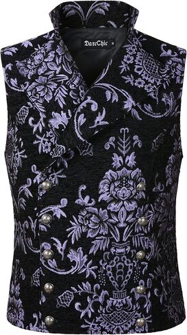 DarcChic Mens Tapestry Double-breasted Vest Waistcoat Gothic Aristocrat Steampunk Victorian in Saudi Arabia