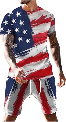 2022 Casual Sport Set for Mens Two Piece Suit Solid O-Neck Short Sleeve Fit Tee Shirts Short Sweatpants Set in Saudi Arabia
