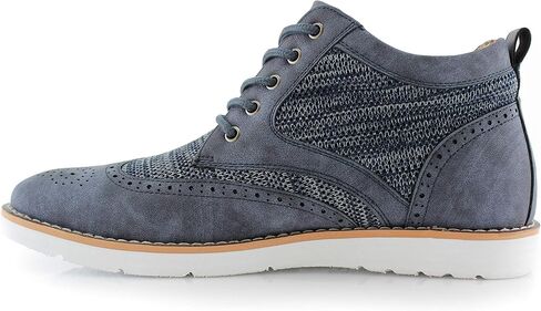 Polar Fox Mens Colbert MPX506059 Wingtip Memory Foam Mid-Top Sneaker Knitted Perforated Casual Chukka Boots in Kuwait