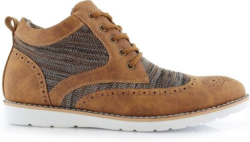 Polar Fox Mens Colbert MPX506059 Wingtip Memory Foam Mid-Top Sneaker Knitted Perforated Casual Chukka Boots in Kuwait