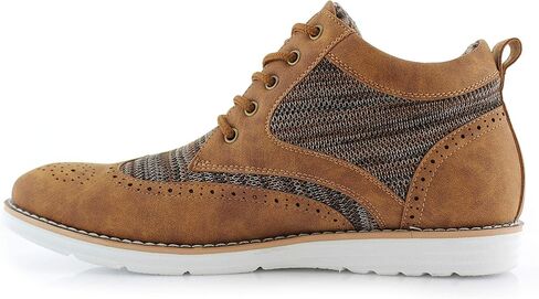 Polar Fox Mens Colbert MPX506059 Wingtip Memory Foam Mid-Top Sneaker Knitted Perforated Casual Chukka Boots in Kuwait
