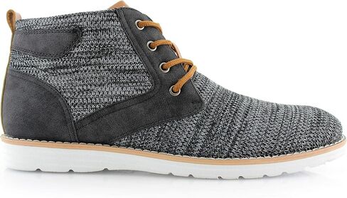 Polar Fox Mens Colbert MPX506059 Wingtip Memory Foam Mid-Top Sneaker Knitted Perforated Casual Chukka Boots in Kuwait