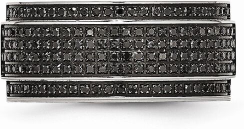 Solid Stainless Steel 1/2ct tw. Diamond Ridged Edge 10mm Men's Wedding Band Ring in Saudi Arabia