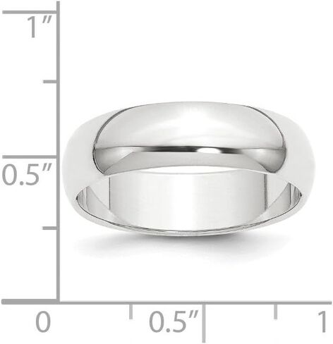 Platinum 6mm Plain Classic Dome Wedding Band Ring in Saudi Arabia