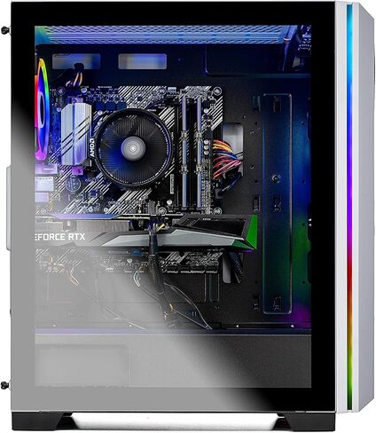 الكمبيوتر المكتبي للألعاب Skytech Chronos - AMD Ryzen 5 3600 3.6 جيجا هرتز، RTX 3060، 1 تيرابايت NVME SSD، 16G DDR4 3200، 650W Gold PSU، AC Wi-Fi، Windows 10 Home 64 بت in Kuwait