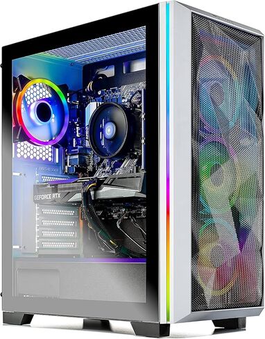 الكمبيوتر المكتبي للألعاب Skytech Chronos - AMD Ryzen 5 3600 3.6 جيجا هرتز، RTX 3060، 1 تيرابايت NVME SSD، 16G DDR4 3200، 650W Gold PSU، AC Wi-Fi، Windows 10 Home 64 بت in Kuwait