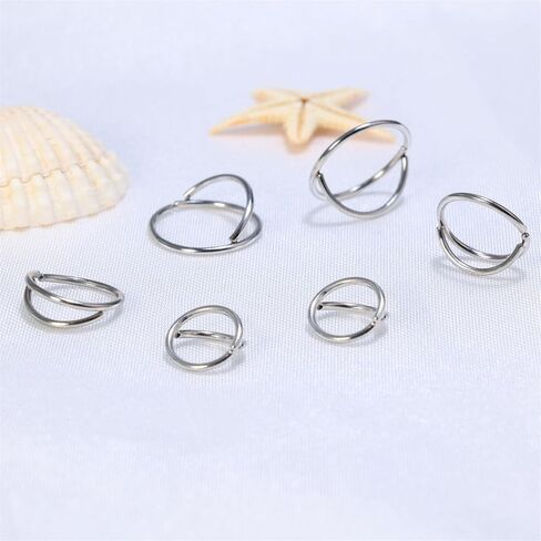 Double Hoop Earrings for One Hole: 3 Pairs Set Small Gold Double Hoops for Single Piercing Cartilage Surgical Steel Huggie Earrings for Men Tiny Hoops Hypoallergenic in Saudi Arabia