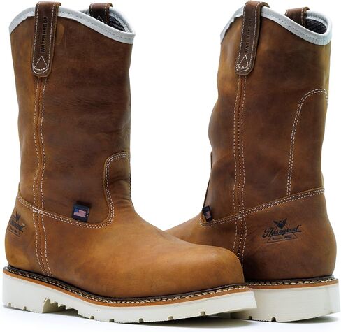 Thorogood American Heritage 11" Steel Toe Wellington Boots for Men - Premium Full-Grain Leather with Slip-Resistant Wedge Outsole and Comfort Insole; EH Rated in Saudi Arabia
