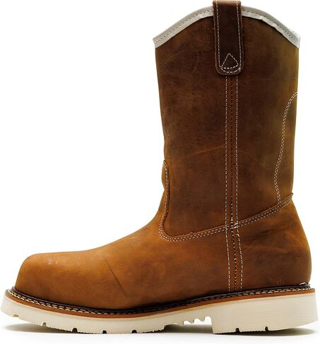 Thorogood American Heritage 11" Steel Toe Wellington Boots for Men - Premium Full-Grain Leather with Slip-Resistant Wedge Outsole and Comfort Insole; EH Rated in Saudi Arabia