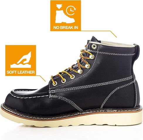 أحذية عمل من EVER BOOTS"Weldor" للرجال Moc Toe Construction Work Boots إسفين ناعم عند أصابع القدم وخفيف الوزن in Kuwait