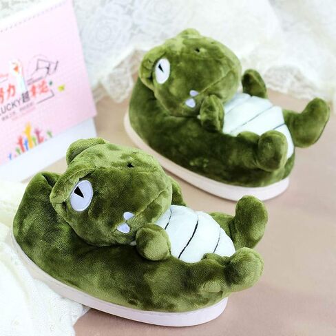 Adult Unisex Winter Warm Plush Animal Slippers,Soft Cozy Animal Styling Design Short Flannel Home Shoes,Animal Shaped Plush Booties,Carpet Slippers,Non-Slip Bedroom Shoes in Kuwait