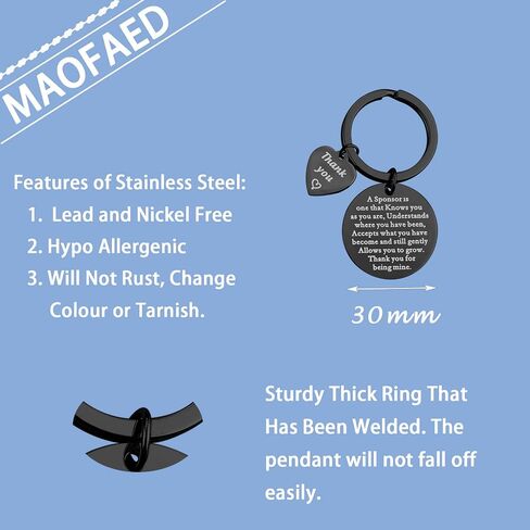 MAOFAED Sponsor Gift Sponsor Keychain Sponsor Appreciation Gift AA Sponsor Gift NA Addiction Recovery Gift in Kuwait